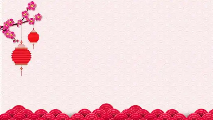 五张桃花灯笼节日ppt背景图片