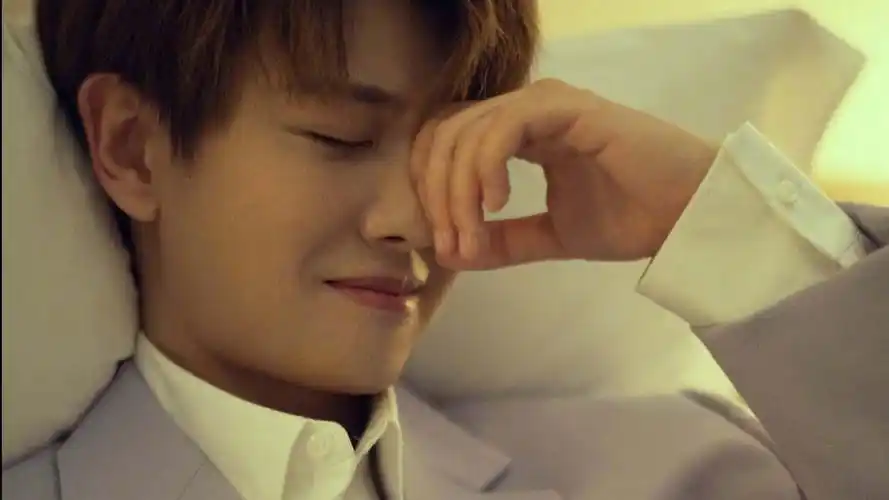 回车桌面>电脑壁纸>明星>大陆明星>任嘉伦香芋色西装时尚帅气迷人写真