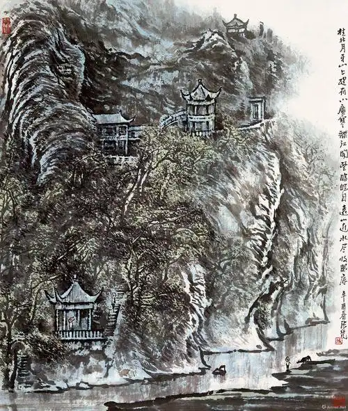 桂林月牙山_《中国近现代名家画集·张凭》_张凭作品展_张凭在线作品