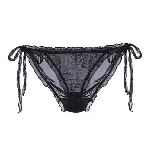 黑色 m 80-120斤 透明蕾丝情趣内裤女生激情内裤女性感迷人系绑带诱惑