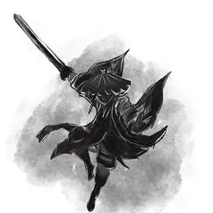 原创元素古风水墨拿剑的侠客