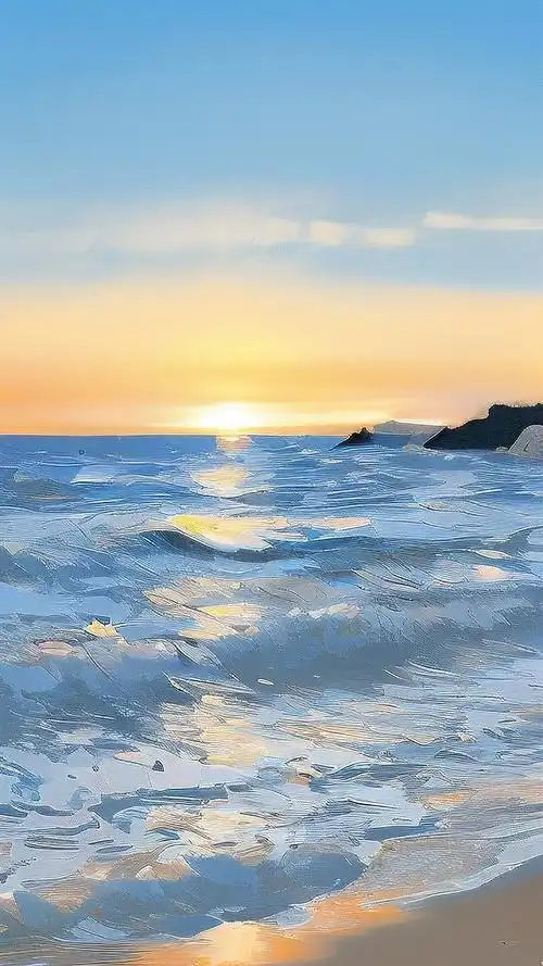 碧海蓝天手机壁纸🌊,感受海天一色的宁静😌