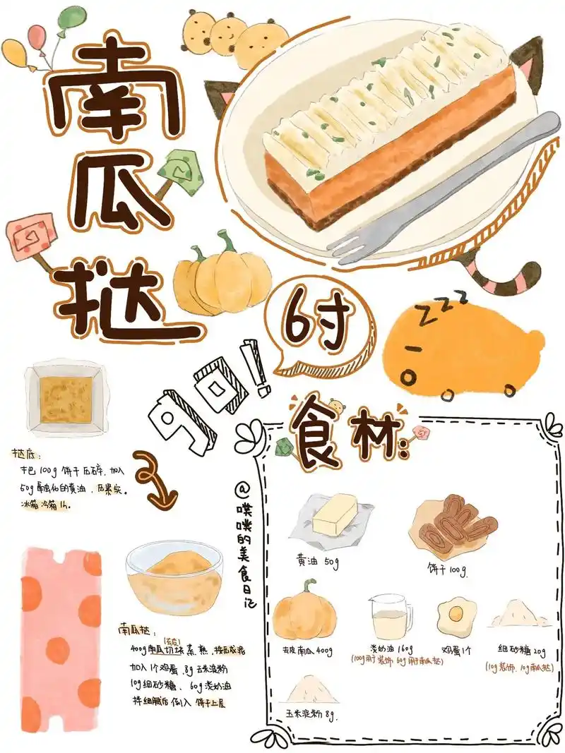 手绘食谱|南瓜挞.