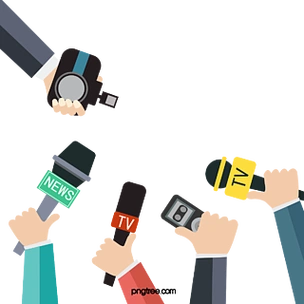 8中国记者日可爱卡通女记者采访插画记者手拿着麦克风.