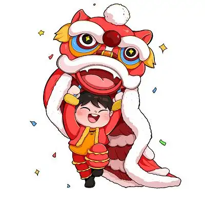 卡通2021字牛年除夕国潮手绘国潮风新年春节插画海报背景新年国潮插画