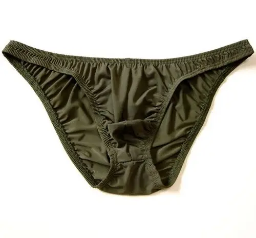 男士性感小三角裤u凸囊性感冰丝低腰内裤牛奶丝 白色 均码