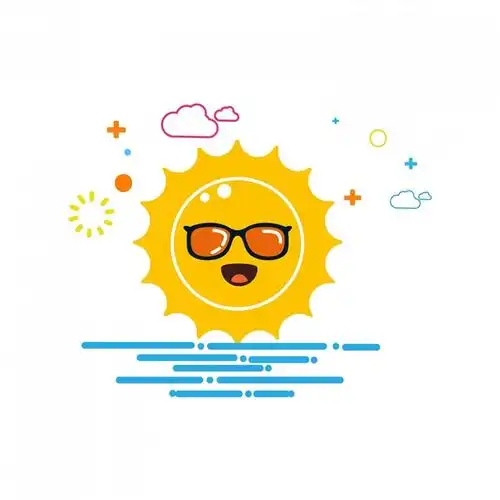 可爱黄色太阳笑脸