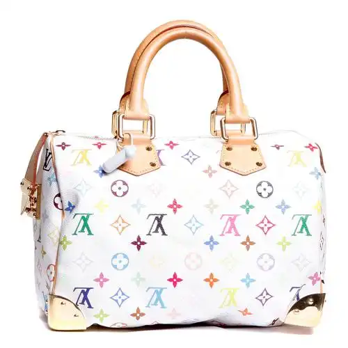louis vuitton(路易威登)白三彩speedy手提包