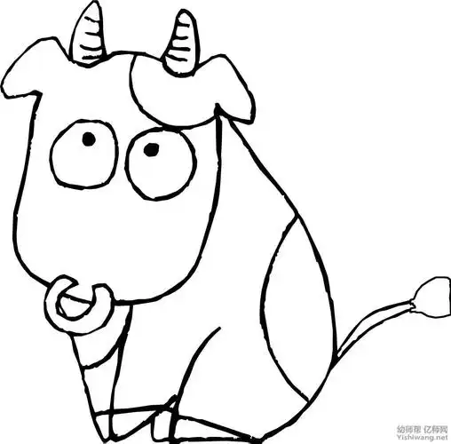 关于动物的简笔画-勤恳的牛