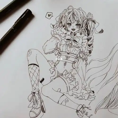 不错的亚子[doge]#黑白画  #手绘  #针管笔  #临摹  #美少女 #二次元