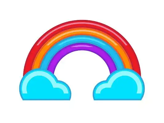 卡通彩虹长彩虹png彩虹雨后天晴五彩缤纷小清新彩虹马卡龙png素材彩色