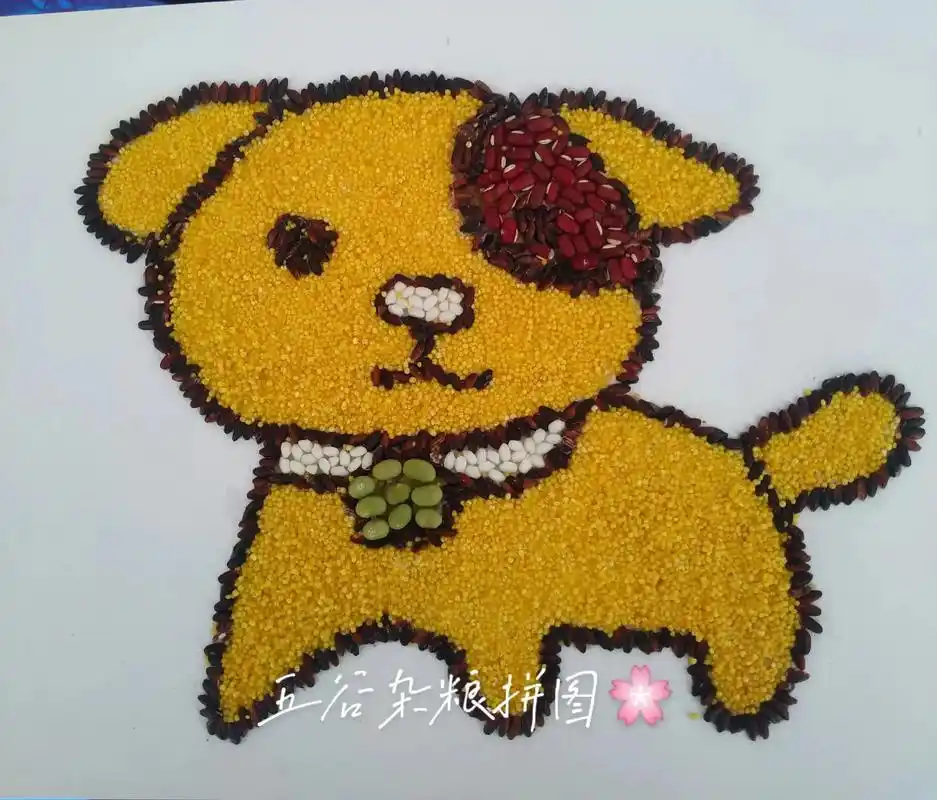 五谷杂粮拼图画,为自己的作品留个纪念 - 抖音