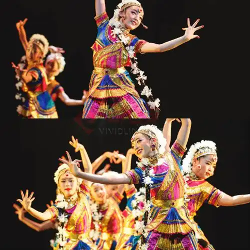 六一儿童印度舞演出服幼儿新疆舞表演服装月亮的眼睛女童肚皮舞服