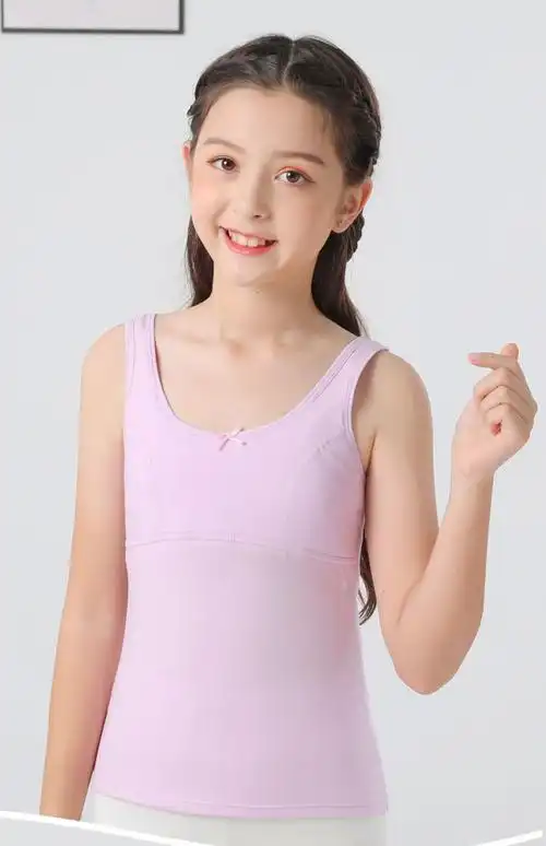 60少女初中生发育时期穿的60女童内衣发育期少女大童小背心学生小