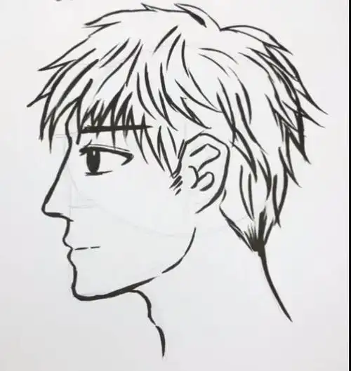 简笔画男生侧面头发 简笔画图片大全-普车都