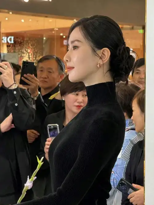 刘诗诗穿上高领毛衣还有脖子