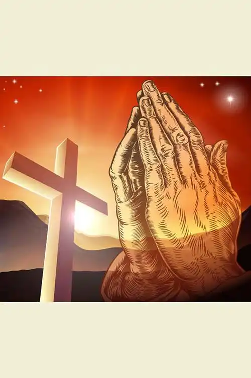 双手合十的手掌矢量素材