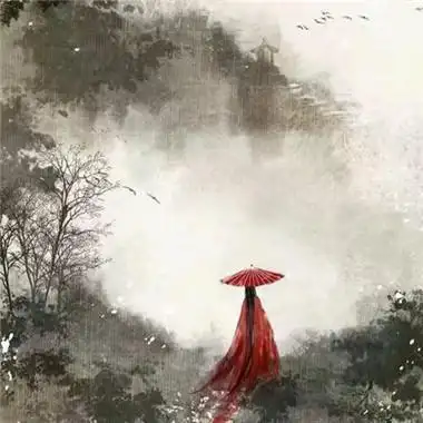 古风红衣女撑伞头像,动漫头像图片