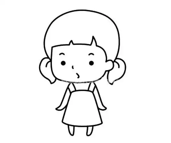 六步画出可爱的小女孩简笔画步骤教程
