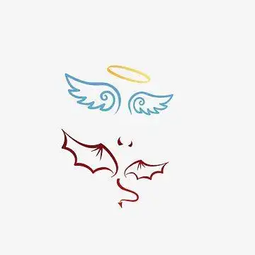 天使 翅膀 恶魔 线条 装饰图案
