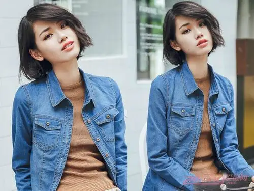 百分百显瘦的圆脸波波头短发发型图片(第3页)