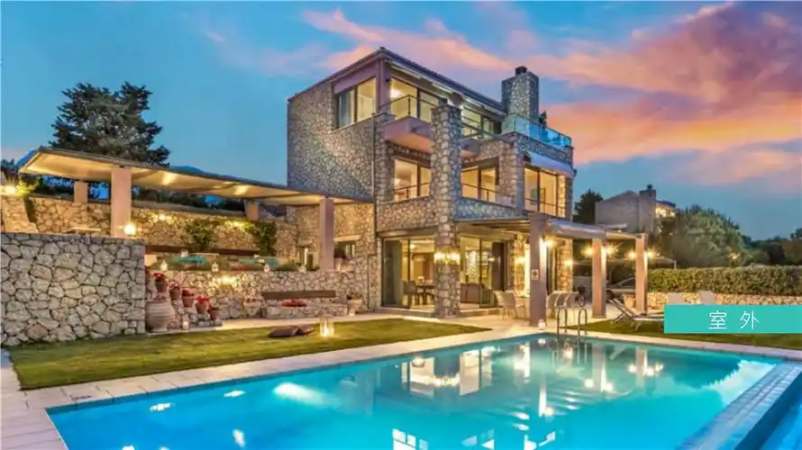 希腊海岛别墅推窗望海5室海景大别墅