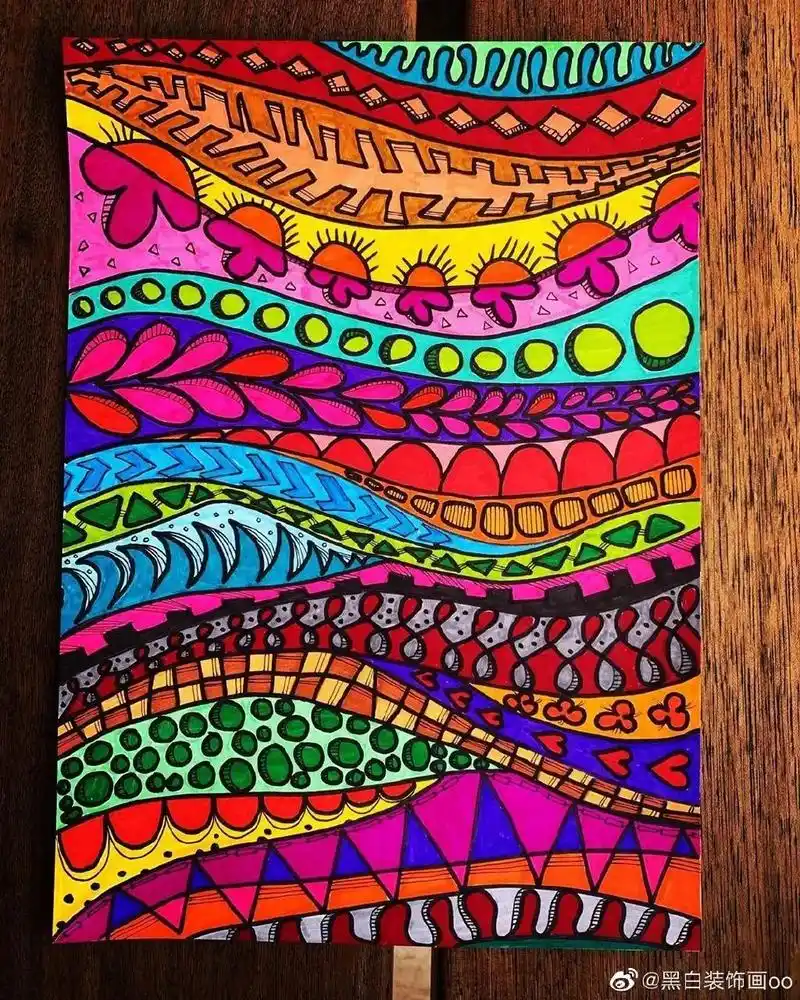 多种经典线描装饰技法,超实用,张张精美有趣,孩子画不好线描就画它!