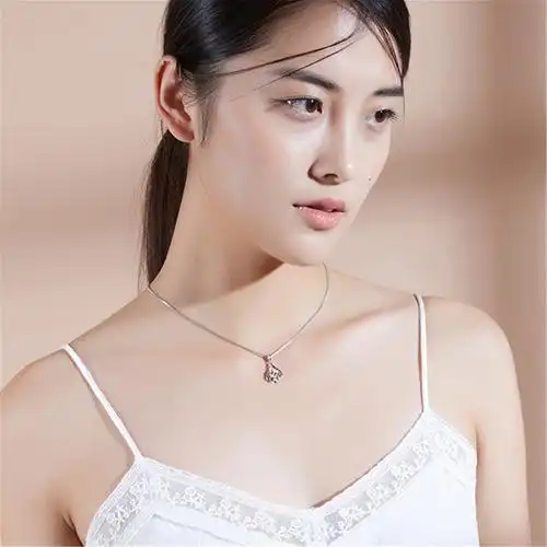 韩版潮流时尚镀925银项链女心形吊坠love爱心项坠锁骨链配饰