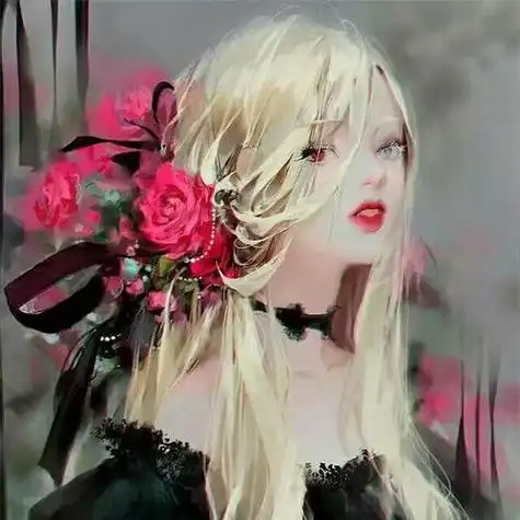 女生头像金发玫瑰