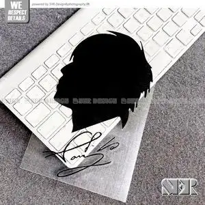 周杰伦卡通贴纸明星人物黑色剪影贴歌手头像反光个性汽车防水车贴