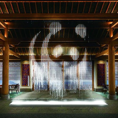 数字水帘光纤拉线水幕墙售楼部商业数控导流水幕人造景观水景瀑布