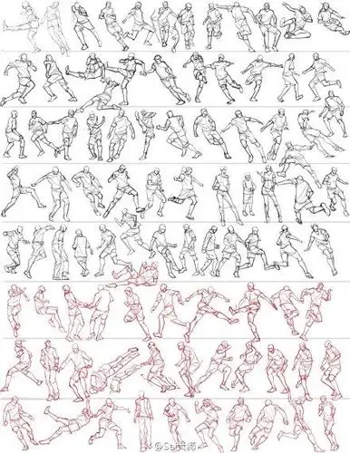 绘画学习# 人物速写动态1000例!起跳丶武打等超多角色姿势,马克练习