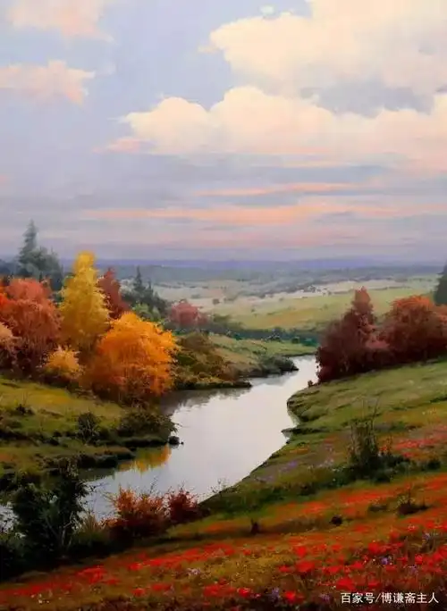 西班牙画家 米格尔色彩绚丽的秋景油画作品(图)