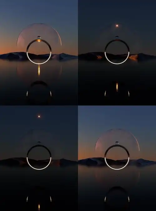 3d日夜交替圆环装置艺术