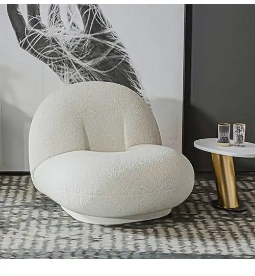 懒人沙发榻榻米北欧羊羔绒阳台躺卧客厅躺椅卧室休闲单人小沙发椅 羊