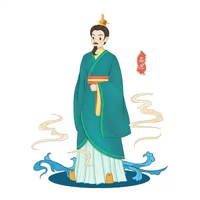 手绘卡通端午节屈原原创插画海报