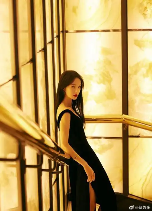 金晨高开叉黑裙##金晨孤注一掷云南首映出发图