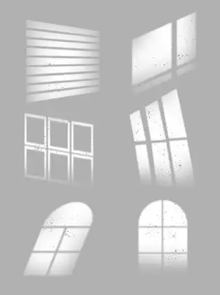 光影窗户投影阴影影子光照光效光线ps笔刷