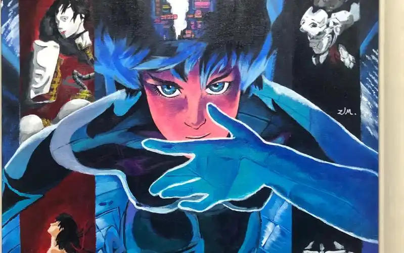 攻壳机动队 素子 少佐 40cmx50cm 丙烯