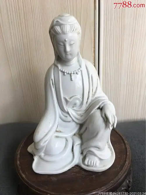 民国德化窑白瓷观音_单色白瓷_第1张_7788瓷器