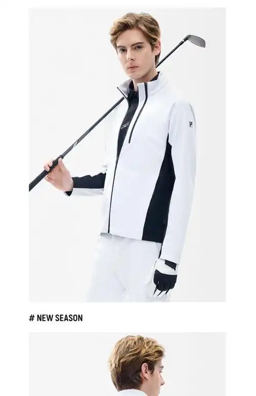 斐乐官方运动外套男子2022年春夏高尔夫商务立领长袖夹克开衫男装