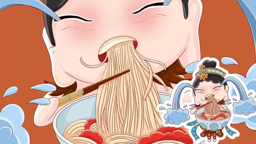 敦煌仙女吃面|平面|图案|微笑的大尾巴狼 - 原创作品 - 站酷 (zcool)