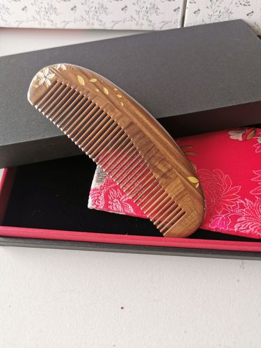 谭木匠正品漆艺礼盒落叶飘花木梳梳子创意礼物梳子