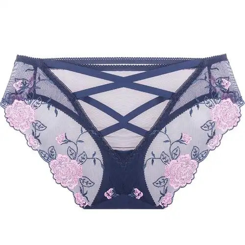 无痕底裤 镂空网纱低腰纯棉裆三角裤 买3送1性感诱惑火辣蕾丝女内裤