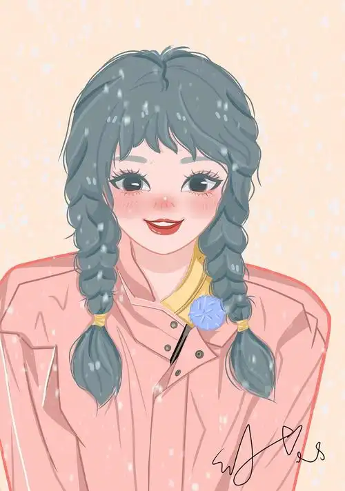 虞书欣滑雪卡通头像可爱|插画|创作习作|simly萌 - 原创作品 - 站酷