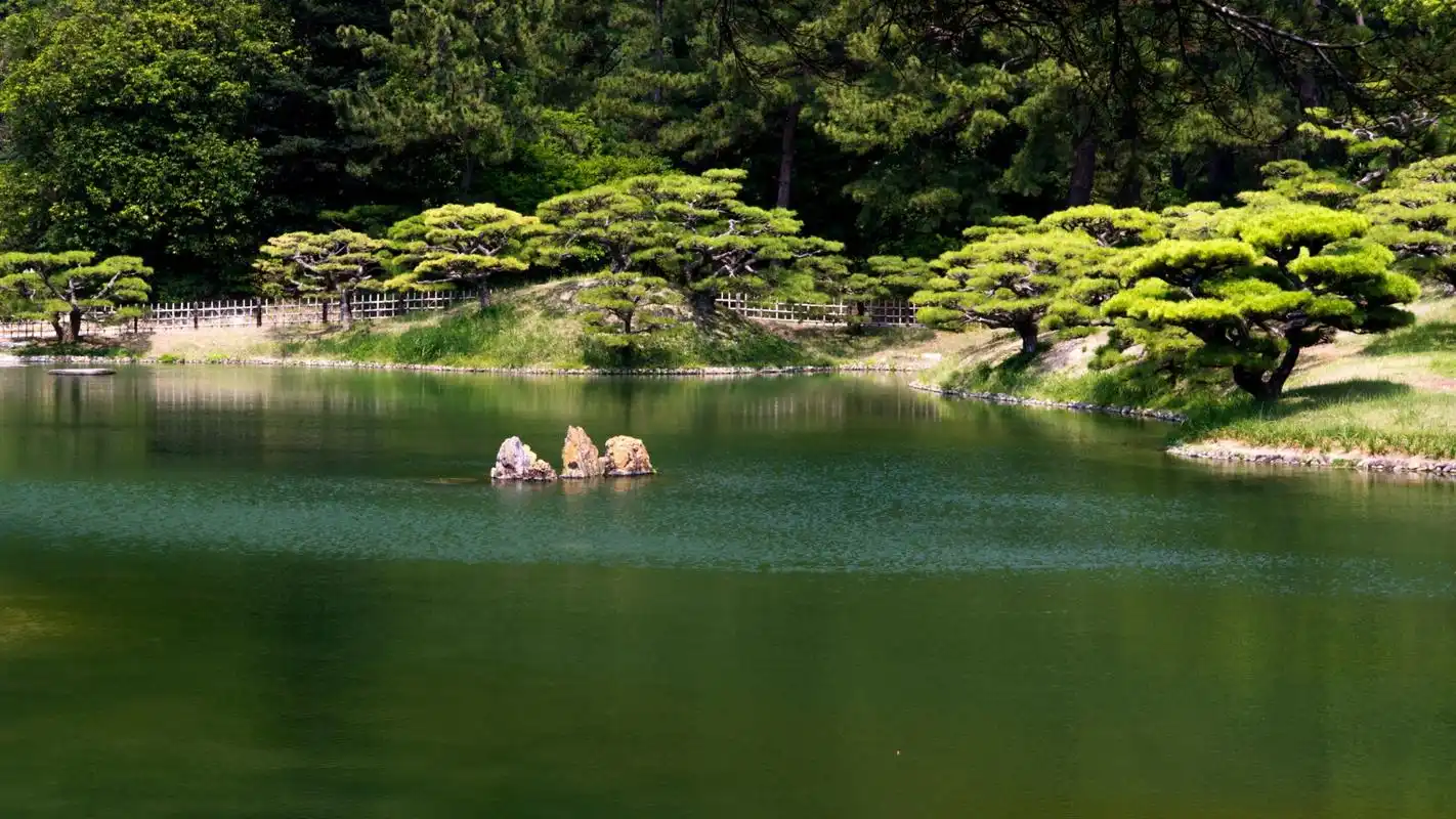 日本栗林公园风景摄影高清宽屏壁纸