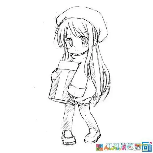 素描卡通人物图片女生头像 - 马子石画画网