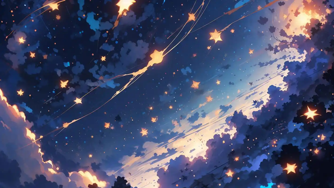 这组二次元星空壁纸真是太美啦(77ω77)!