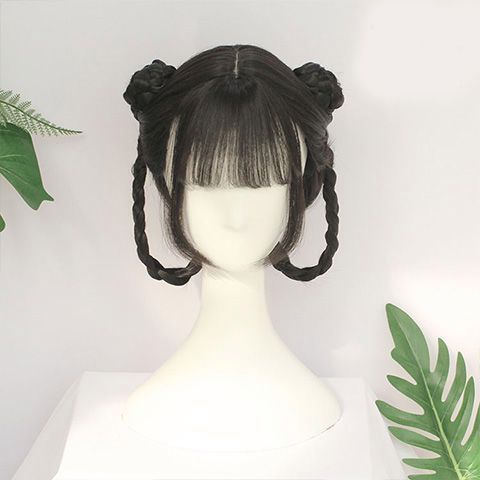 墨染造型假发中华风洛丽塔假毛汉服古风古装可爱少女整顶假发头套