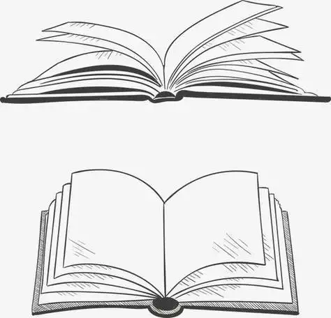 翻开的书侧面简笔画